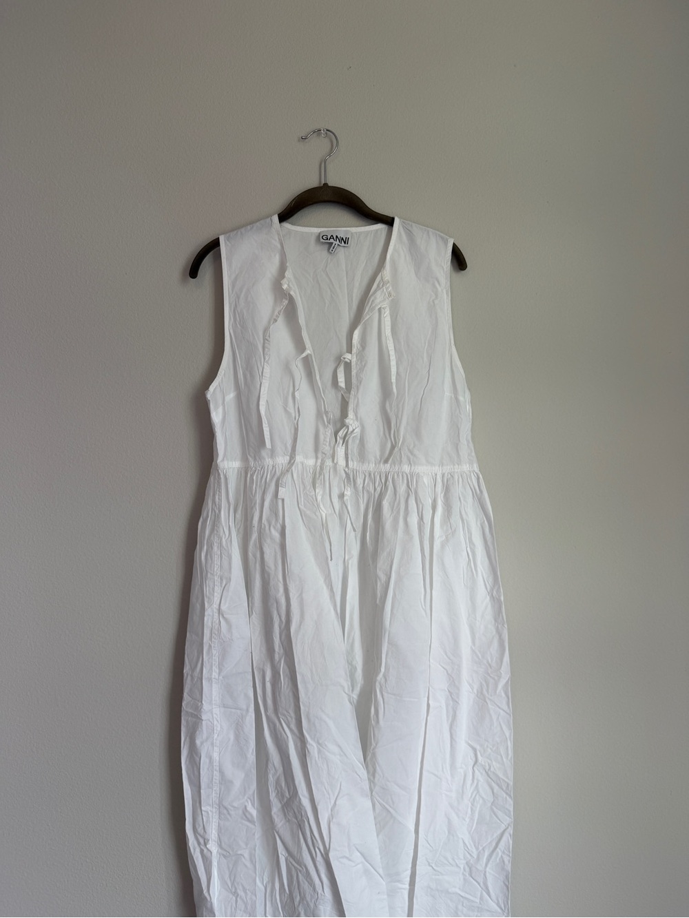 Ganni White Sleeveless Maxi Dress